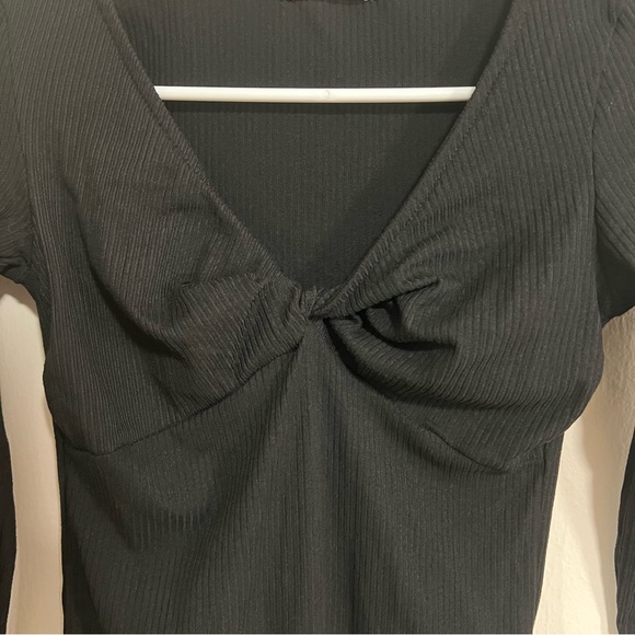 Altar'd State Ribbed Knit Twist Front Bodysuit - Picture 3 of 7